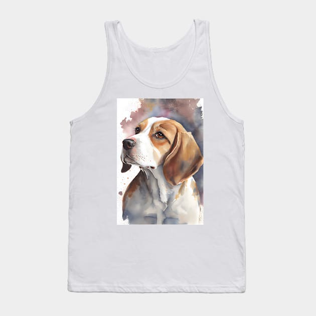 A Watercolor Beagle Dog Portrait Tank Top by designs4days